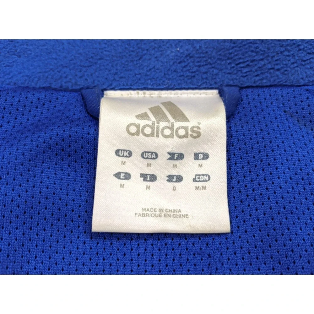 Adidas Track Jacket Mens Large Blue Full Zip Windbreaker Sporty Athleisure